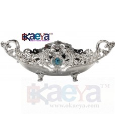 OkaeYa Silver Plated Fruit Bowl for Dining Table Used Exclusive For Wedding Gift, Diwali Gift, Corporate Gift